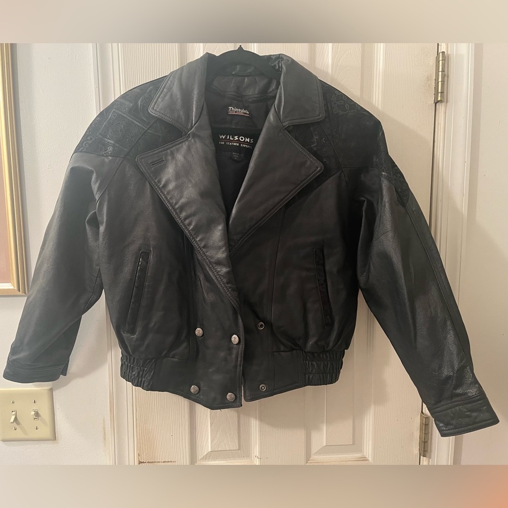 Women's Medium Wilson Black Leather Jacket with Thinsulate
